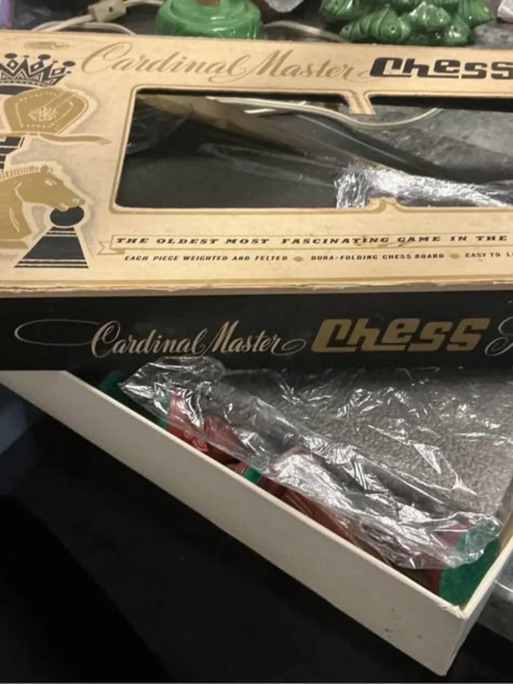 Vintage 1960s Original Cardinal Master Chess Set Antique Complete